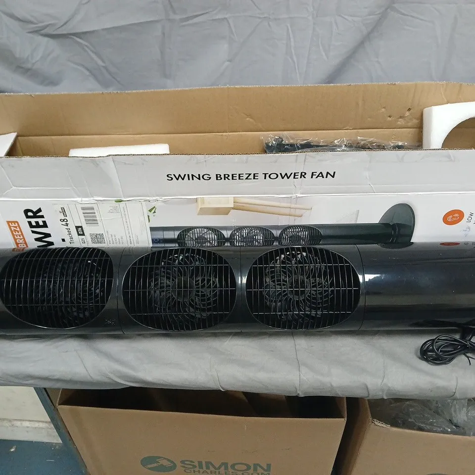 HOMESMART SWING BREEZE TOWER FAN – BLACK