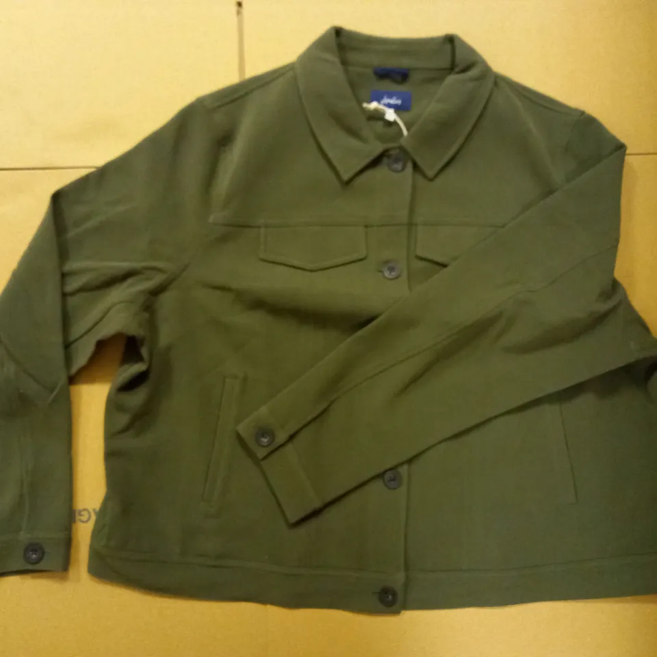 BRAND NEW JOULES CORA JERSEY DARK GREEN CROPPED JACKET UK SIZE 24