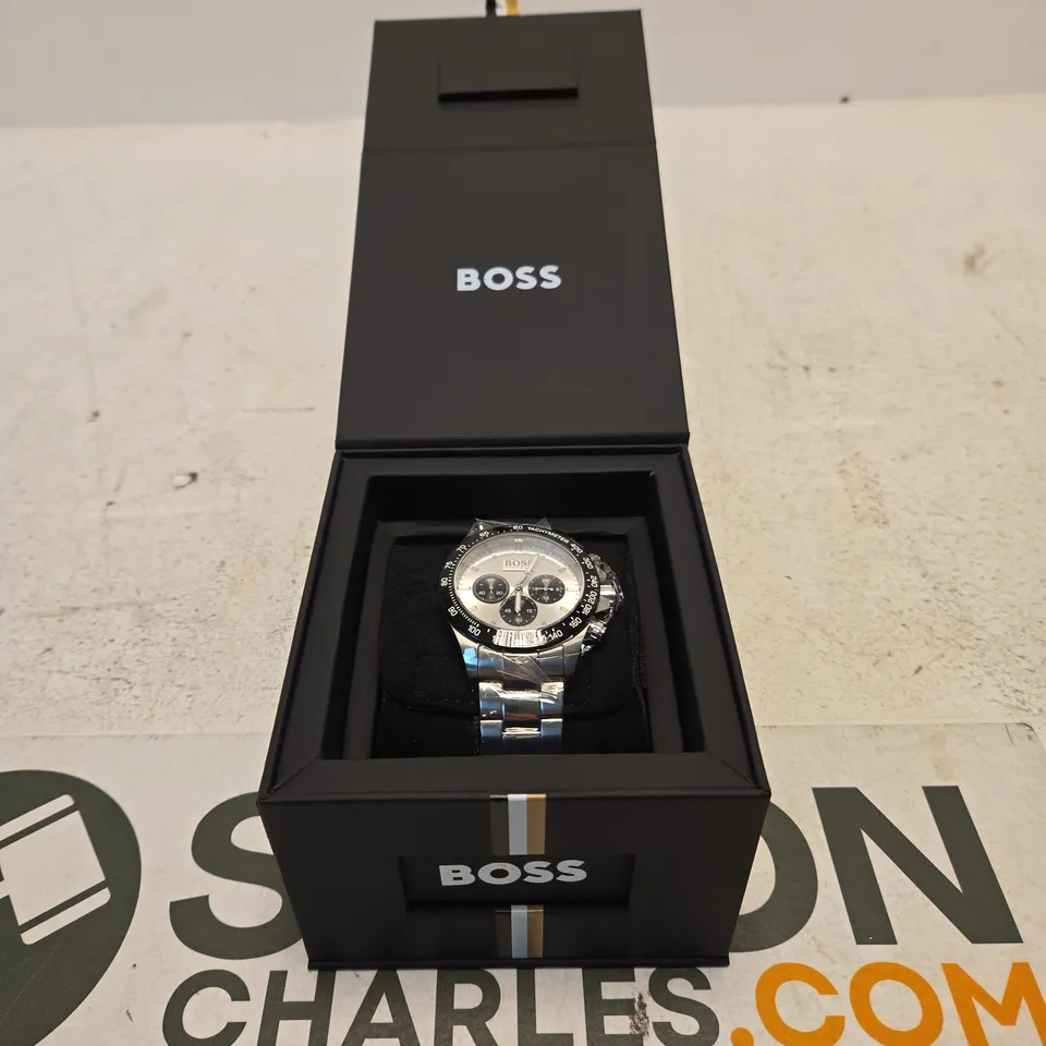 BOSS IKON WATCH – STAINLESS STEEL CHRONOGRAPH, BOXED
