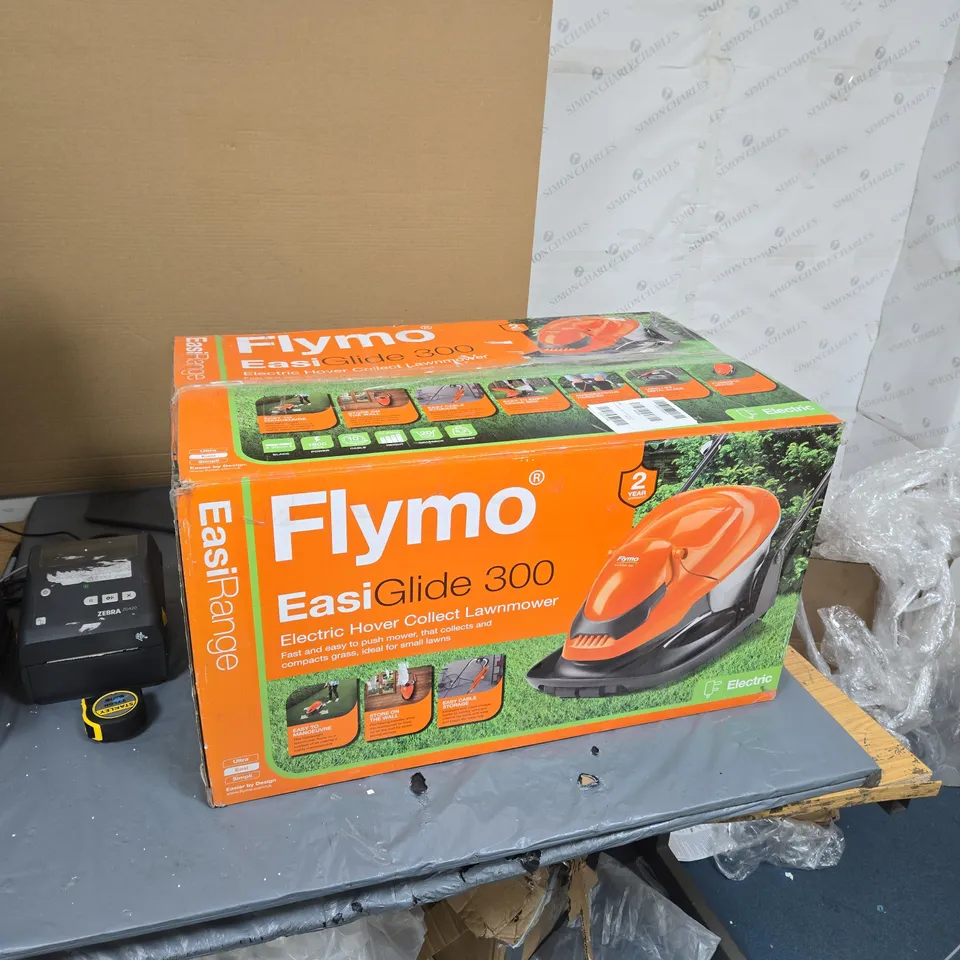 FLYMO EASIGLIDE 300 ELECTRIC HOVER LAWN MOWER – BOXED