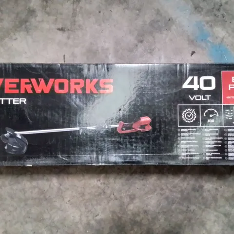 BOXED POWERWORKS PD40BC 40V LAWN TRIMMER AND BRUSH CUTTER