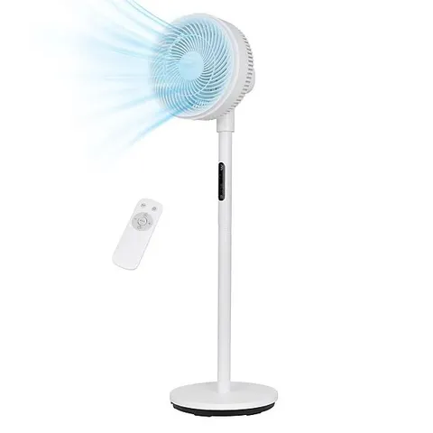 BOXED RUSSELL HOBBS, WHITE, 8β PEDESTAL CIRCULATOR FAN WITH REMOTE CONTROL