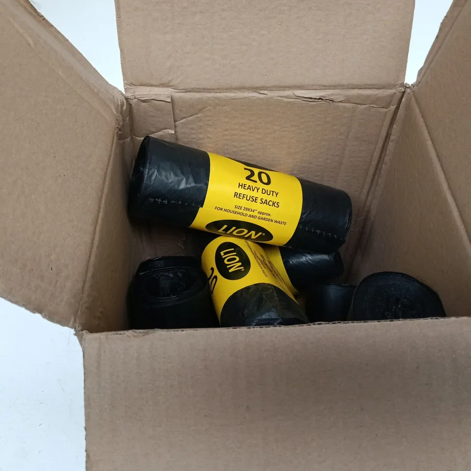BOX OF 10 X LION 20 HEAVY DUTY REFUSE SACKS
