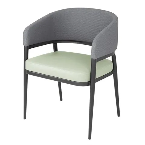 BRAND NEW BOXED SET OF 2 BOLERO MERIDIAN INTERIOR CHAIRS - PISTACHIO GREY 