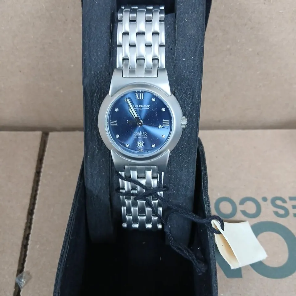 ROAMER POWER 8 WRISTWATCH WITH STAINLESS STEEL BRACELET – BLUE DIAL