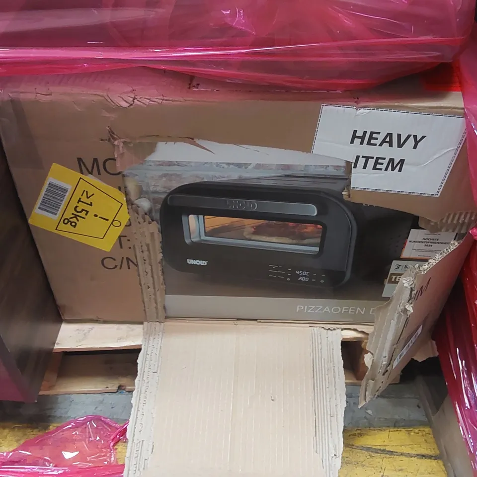 PALLET OF ASSORTED ITEMS INCLUDING: OFFICE CHAIR, PIZZA OVEN, VACUUM CLEANER ECT