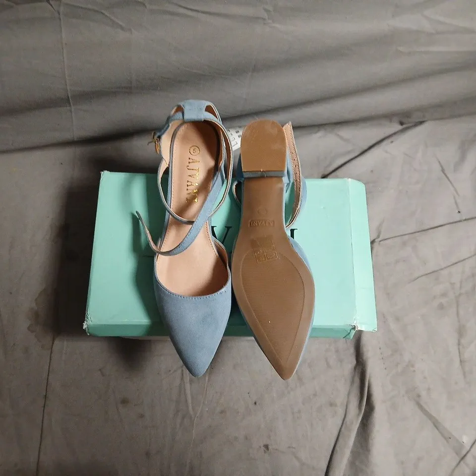 AJVANI COLLECTION PALE BLUE SUEDE HIGH HEELS – UK 5 (EU 38)