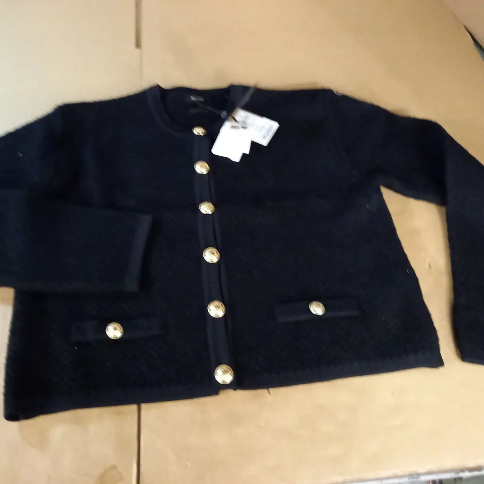 MASSIMO DUTTI BLACK CARDIGAN - UK 12