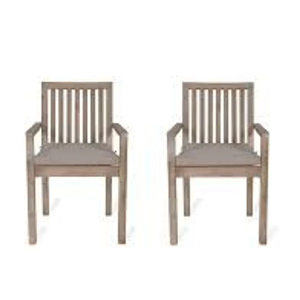 BOXED PORTHALLOW DINING CHAIRS WITH ARMS SET OF 2 - NATURAL 