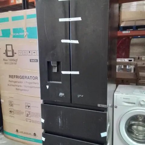 HISENSE PUREFLAT RF632N4WFE AMERICAN STYLE FRIDGE FREEZER - BLACK WITH WATER DISPENSER