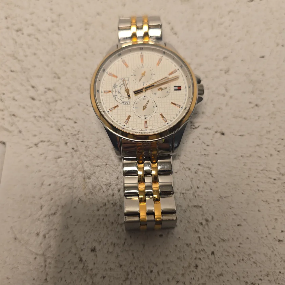 TOMMY HILFIGER TWO-TONE STAINLESS STEEL CHRONOGRAPH WATCH