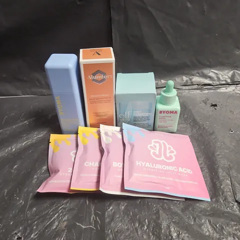 APPROXIMATEY 20 ASSORTED HEALTH AND BEAUTY PRODUCTS TO INCLUDE - BYOMA BLEMISH CONTROL MOISTURIZER - ELF MAKEUP MELTING CLEANSING BALM - JELLY LAB HYALURONIC ACID JELLY MASK - ETC