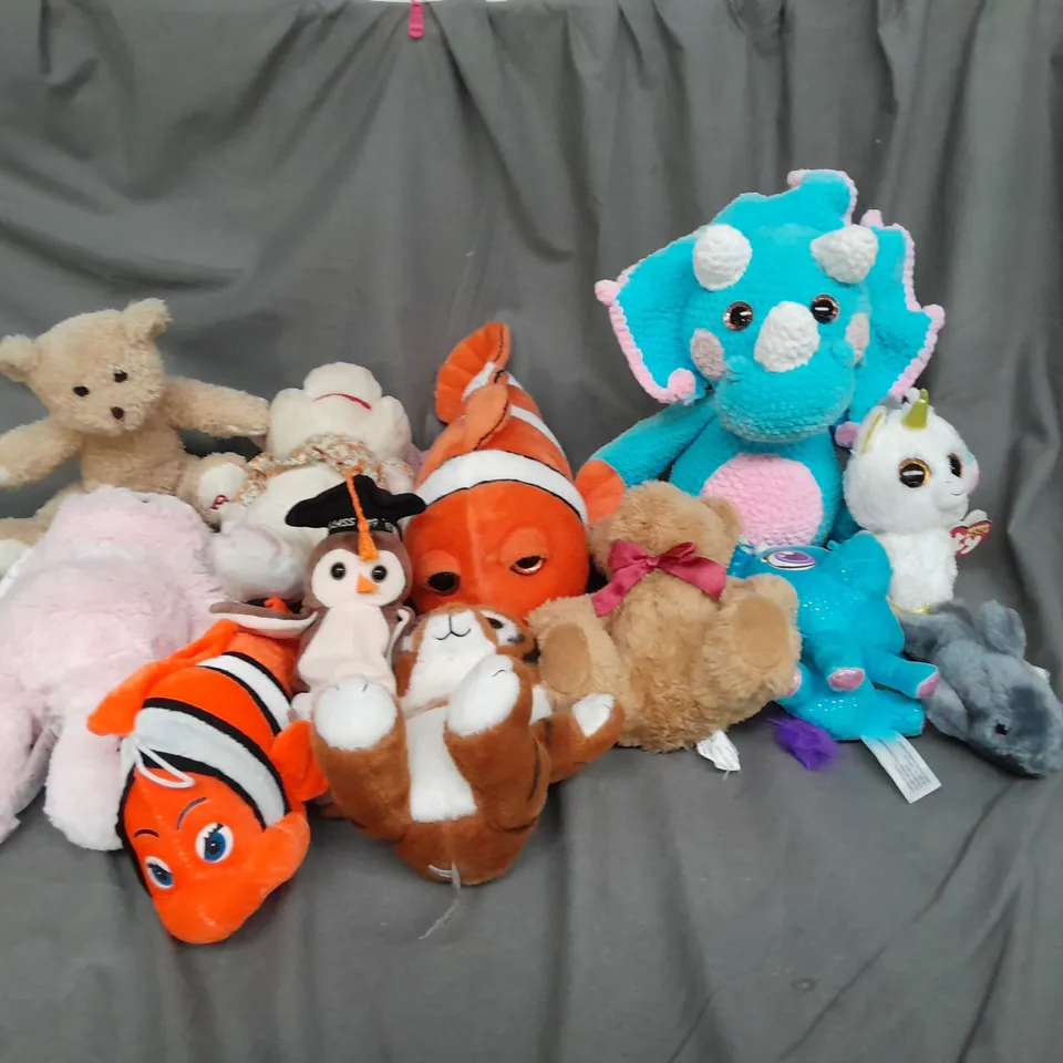 BOX OF ASSORTED PLUSH SOFT TEDDIES