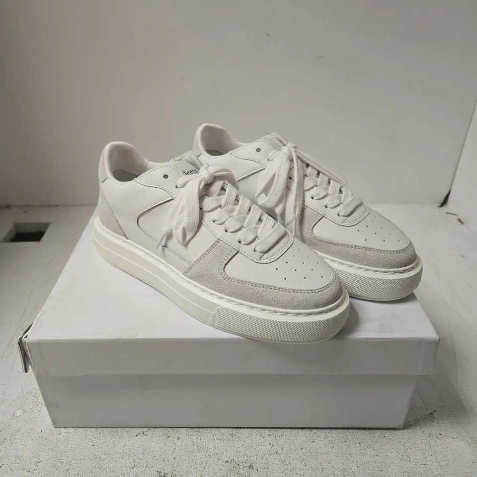 CLEENS COURT WHITE NAPPA TRAINERS – UK 6