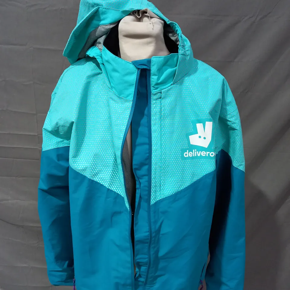 DELIVEROO JACKET  WITH HOOD IN BLUE - LARGE