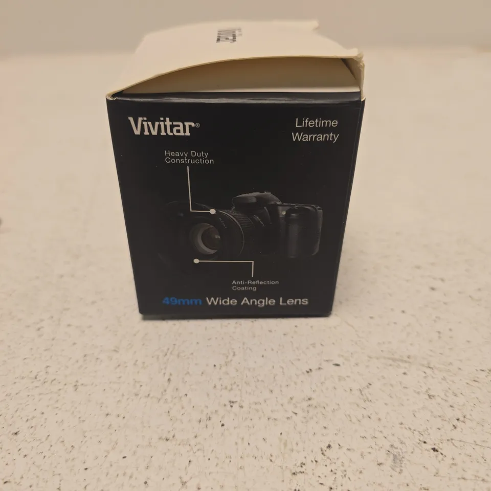 VIVITAR 0.43X PROFESSIONAL WIDE ANGLE LENS WITH MACRO, 49MM – BOXED