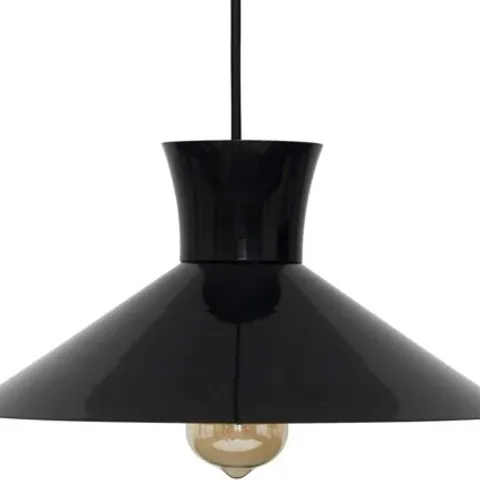 BOXED MINISUN MODERN BLACK METAL TAPERED NON-ELECTRIC SHADE 17.5CM H X 35CM D