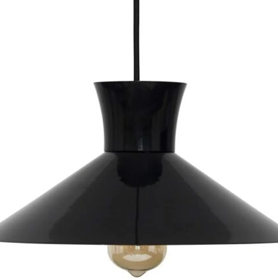 BOXED MINISUN MODERN BLACK METAL TAPERED NON-ELECTRIC SHADE 17.5CM H X 35CM D