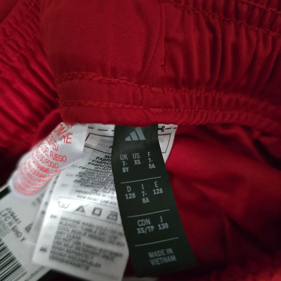 ADIDAS LIVERPOOL FC KIDS' SHORTS – RED, UK 7-8Y