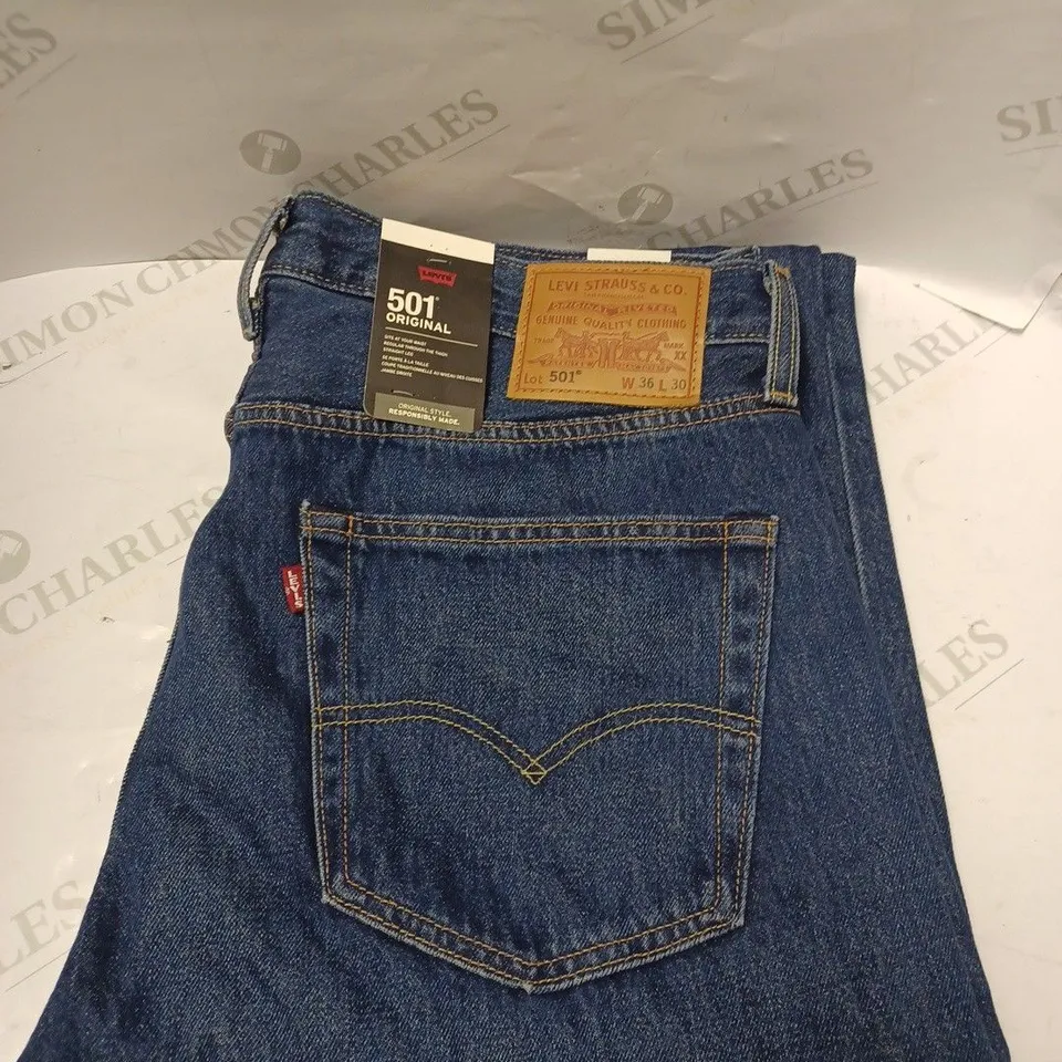 LEVI'S MEN'S 501 ORIGINAL FIT DENIM JEANS - W36 L30