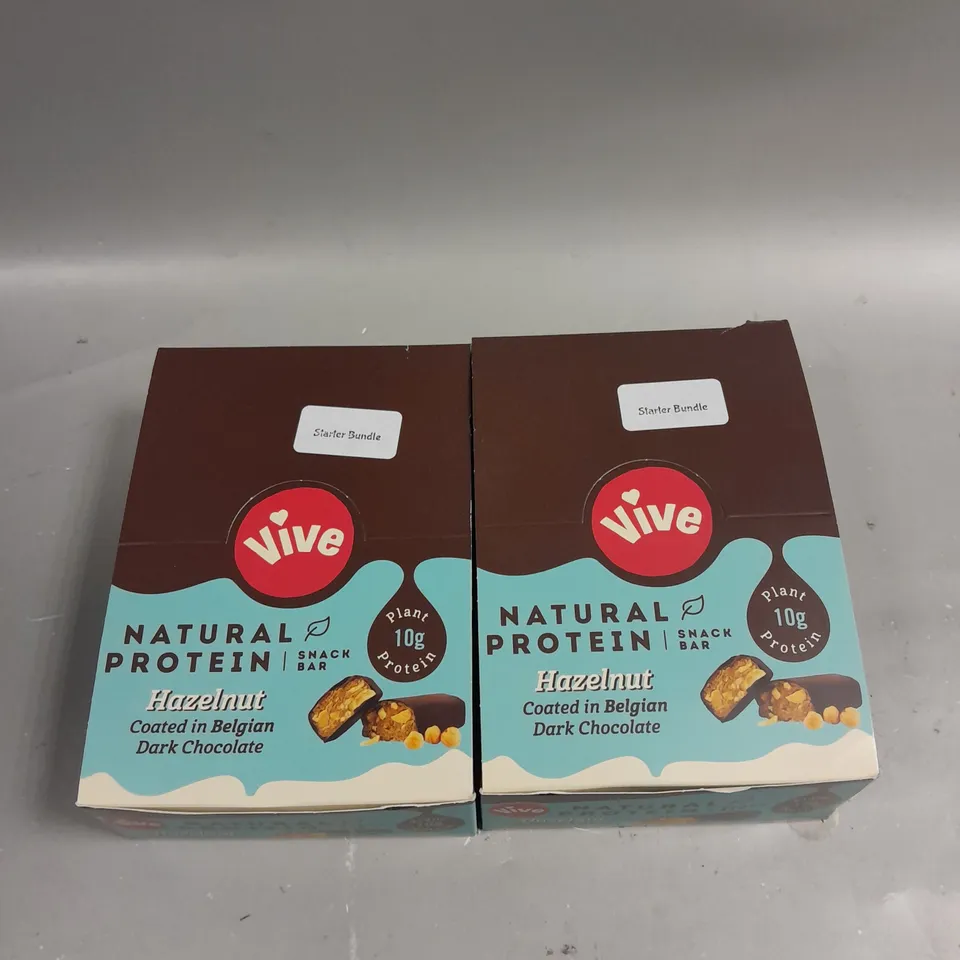 2 X BOXED VIVE NATURAL PROTEIN BARS STARTER BUNDLES 