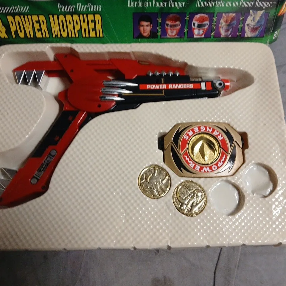 BANDAI POWER RANGERS POWER MORPHER TOY GUN WITH COINS – BOXED
