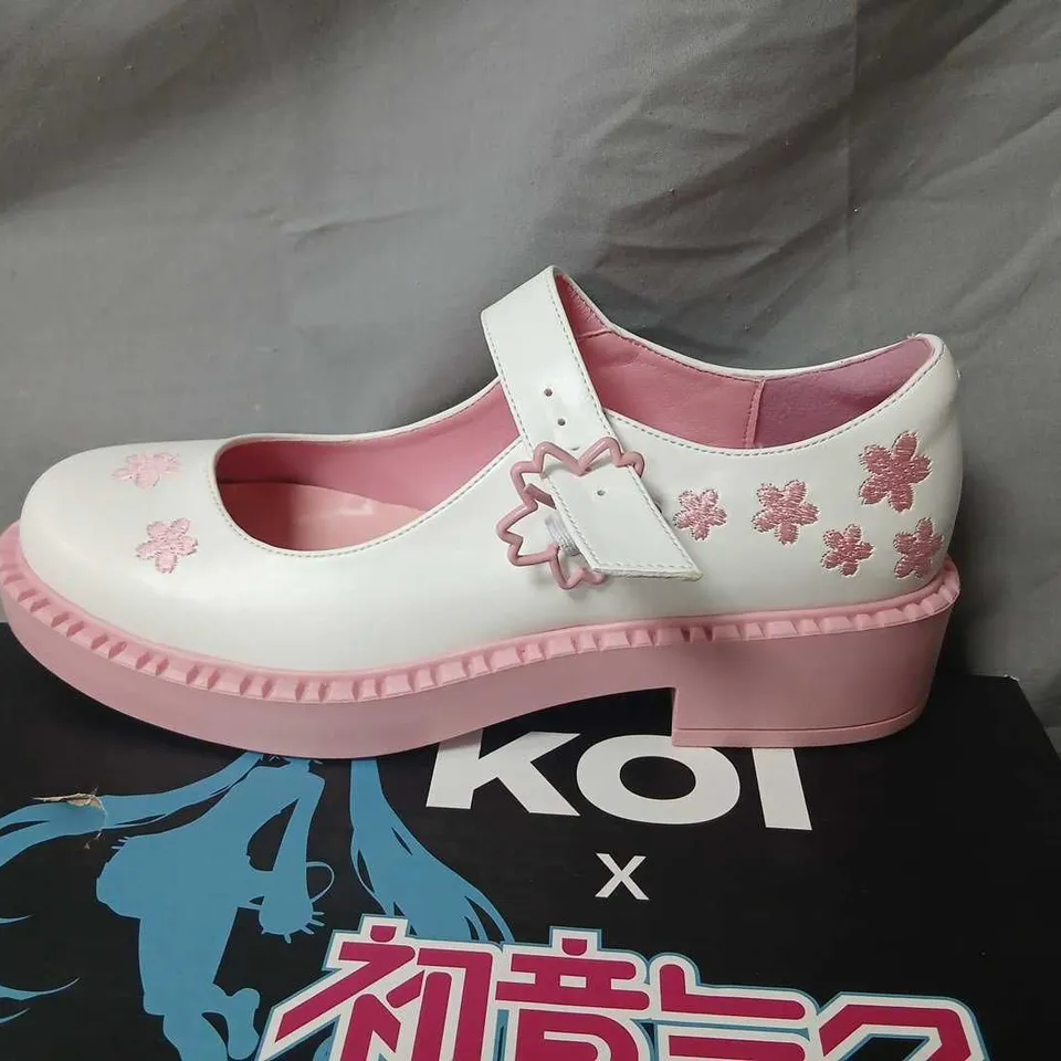 KOI X HATSUNE MIKU SAKURA MIKU CHERRY BLOSSOM MARY JANES - WHITE, UK 6