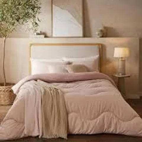 NIGHT LARK SEERSUCKER COVERLESS 4.5 TOG DUVET DUSTY ROSE DOUBLE