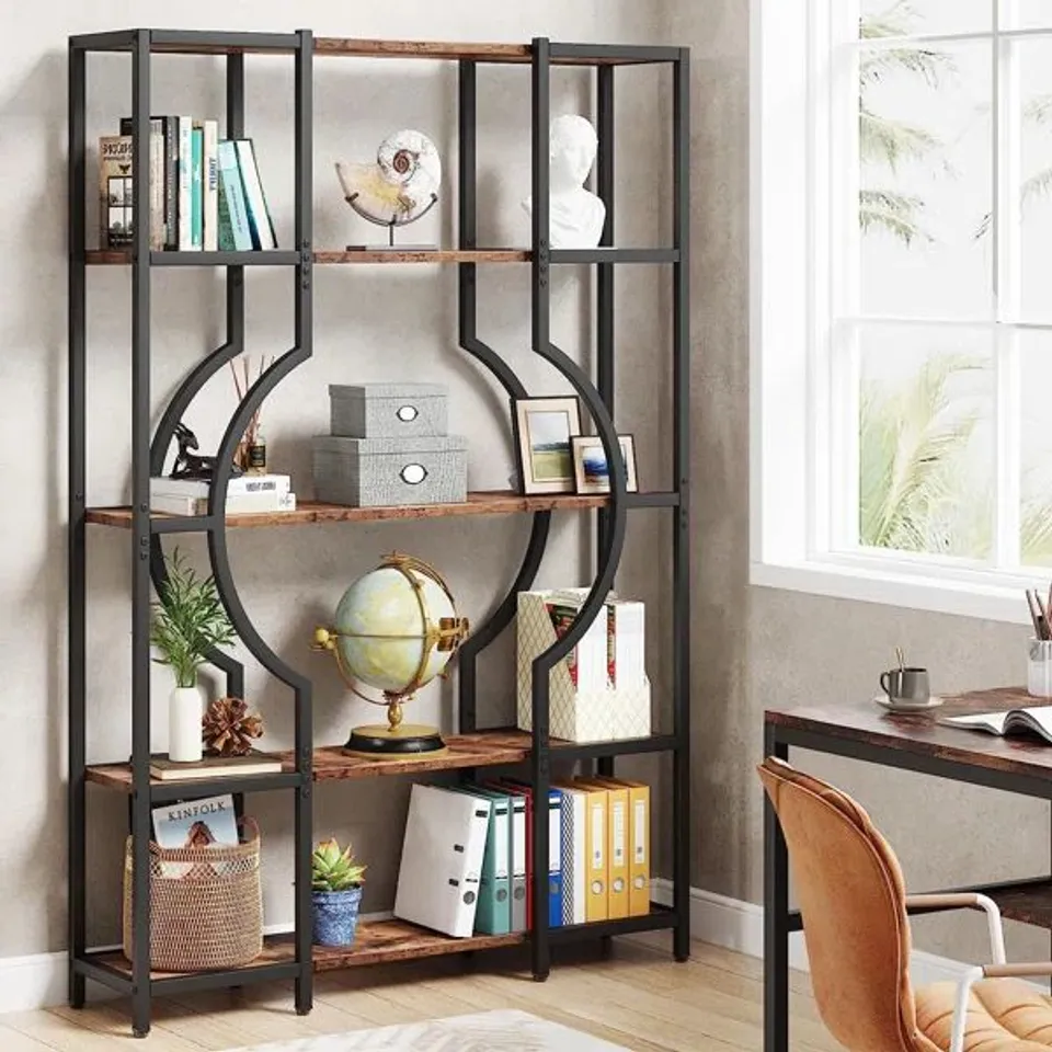 BOXED ANALYA 168.9CM H X 183.9CM W METAL GEOMETRIC BOOKCASE (1 BOX)