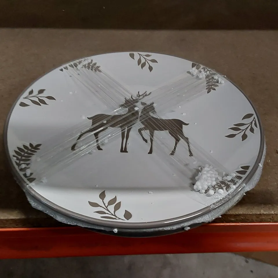 BOXED 2 PIECE STAG STONEWARE CHRISTMAS DINNER SET (1 BOX)