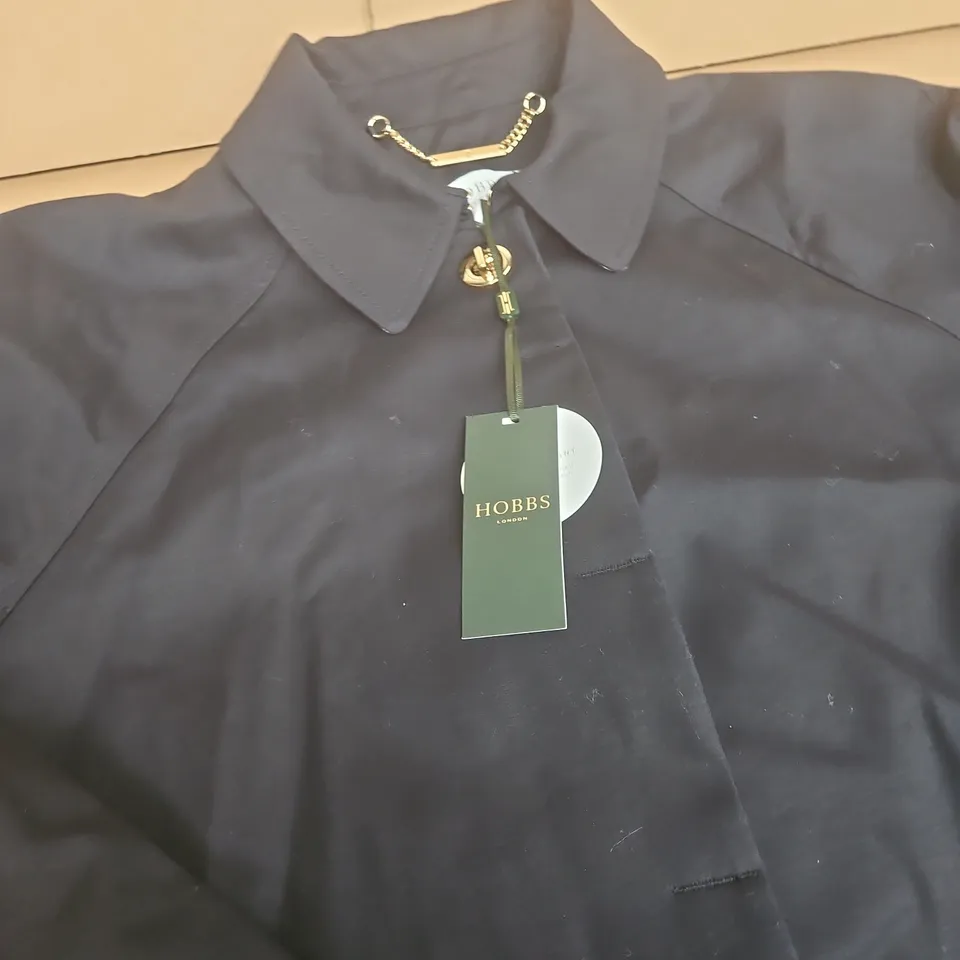 HOBBS VIVIENNE TRENCH NAVY COAT – UK 18