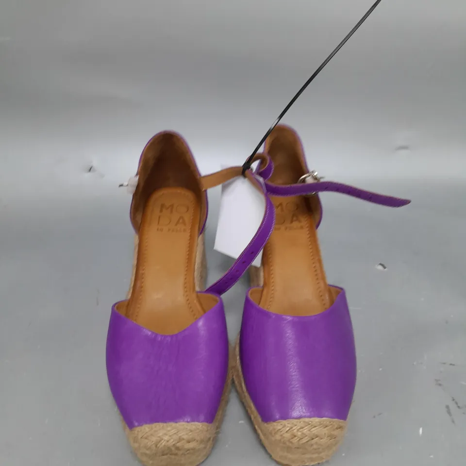 MADA IN PELLE GALIANA WEDGES - PURPLE - SIZE 4