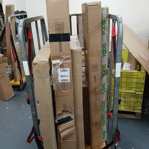 CAGE OF 6 BROKEN BOXED MIRRORS IN VARIOUS SIZES AND STYLES - COLLECTION ONLY 