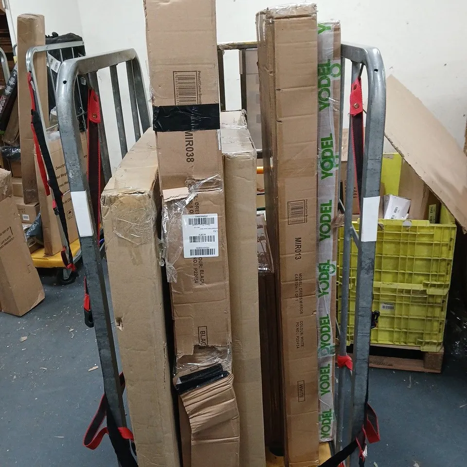 CAGE OF 6 BROKEN BOXED MIRRORS IN VARIOUS SIZES AND STYLES - COLLECTION ONLY 
