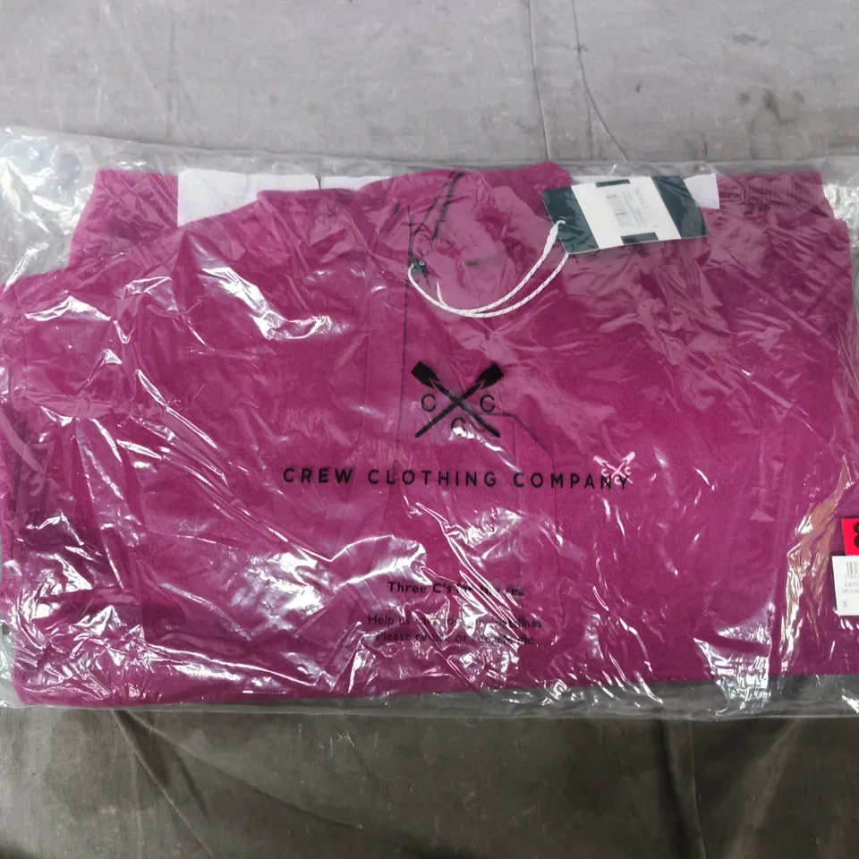 BAGGED CREW CLOTHING COMPANY KIEFER STRIPE HOODIE IN MULBERRY SIZE 8