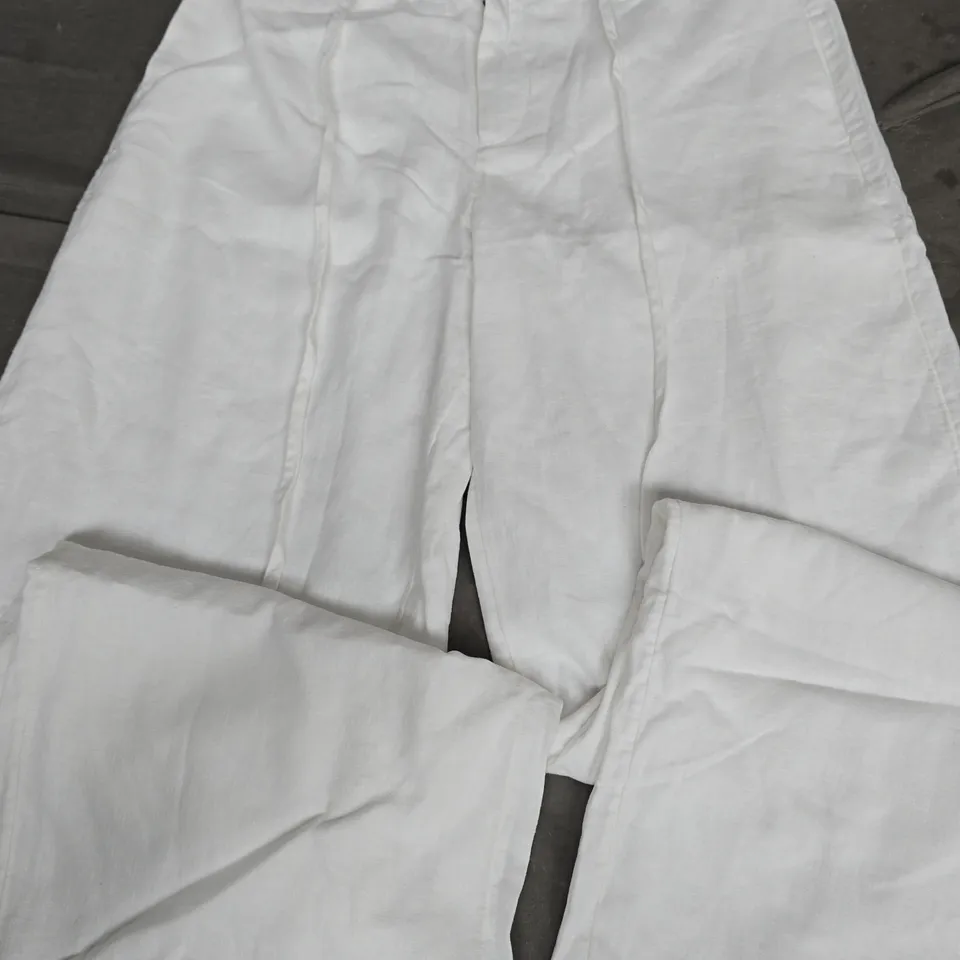 HOLLISTER SUPER BAGGY LINEN-BLEND PANTS IN WHITE - M LONG