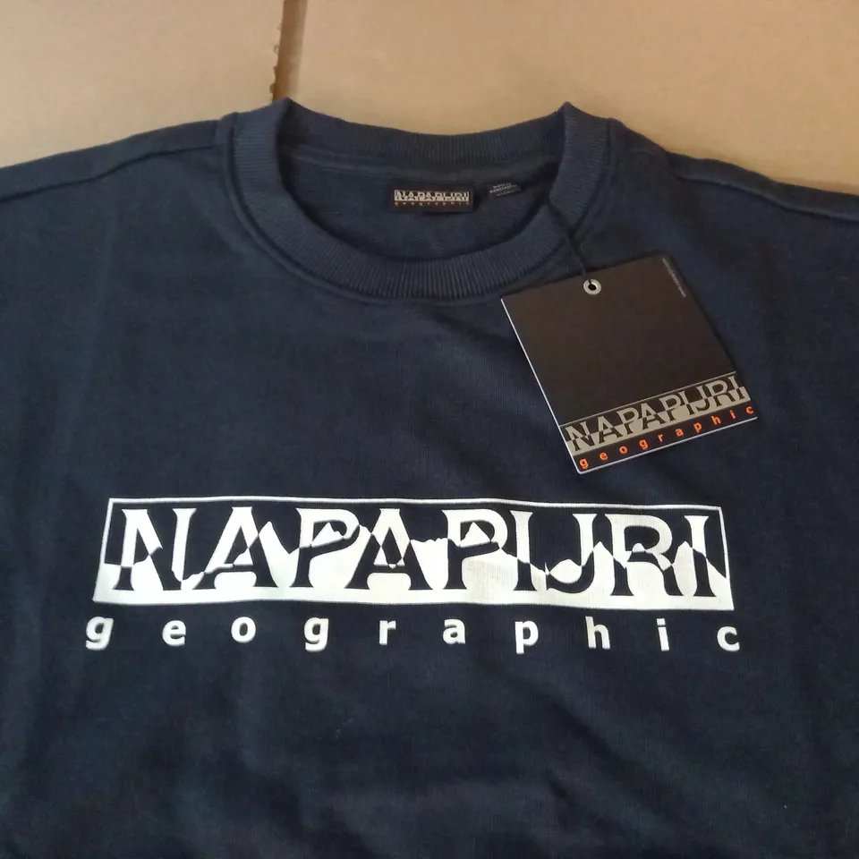 NAPAPIJRI BLACK CREW NECK JUMPER - L