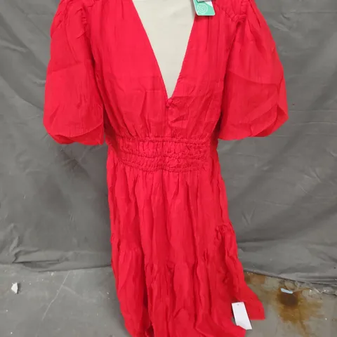 NOBODY'S CHILD BREA MIDI DRESS IN IN OCCASION RED SIZE 16