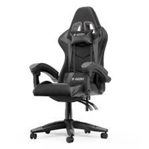 BOXED ERGONOMIC HIGH-BACK GAME CHAIR WITH ADJUSTABLE LUMBAR - BLACK/GREY