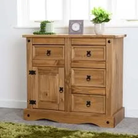 BRAND NEW BOXED HOMESDIRECT365 HUXLEY PINE 1 DOOR 4 DRAWER SIDEBOARD