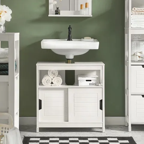 BOXED KISSLING UNDER SINK STORAGE CABINET WHITE (1 BOX)