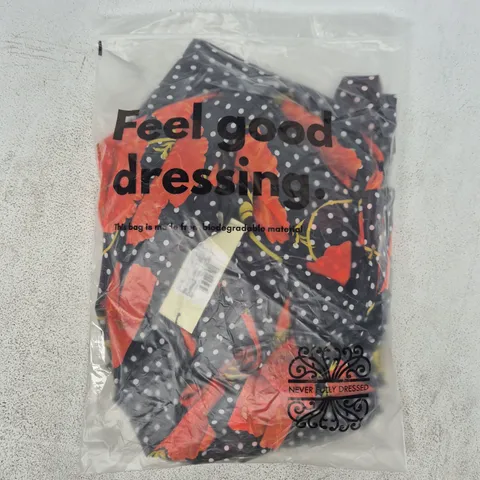 BAGGED NEVER FULLY DRESSED BLACK POPPY SOPHIE DRESS SIZE UK 14