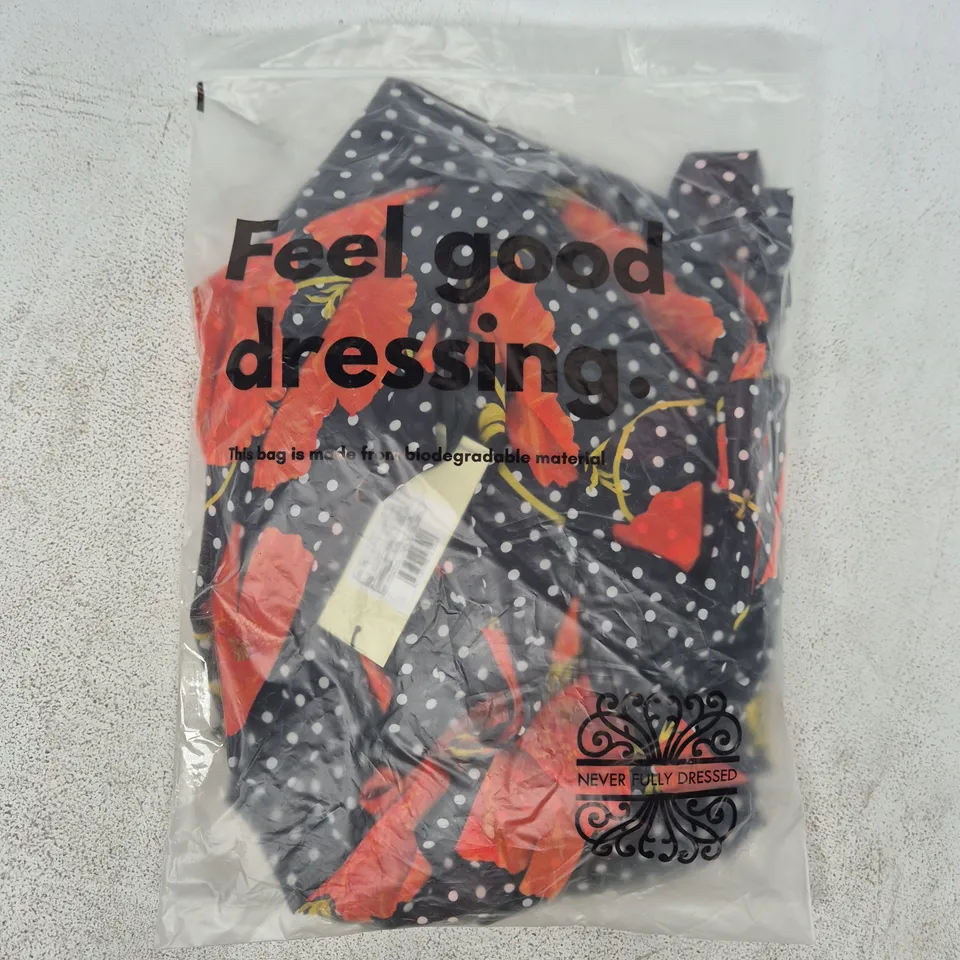 BAGGED NEVER FULLY DRESSED BLACK POPPY SOPHIE DRESS SIZE UK 14