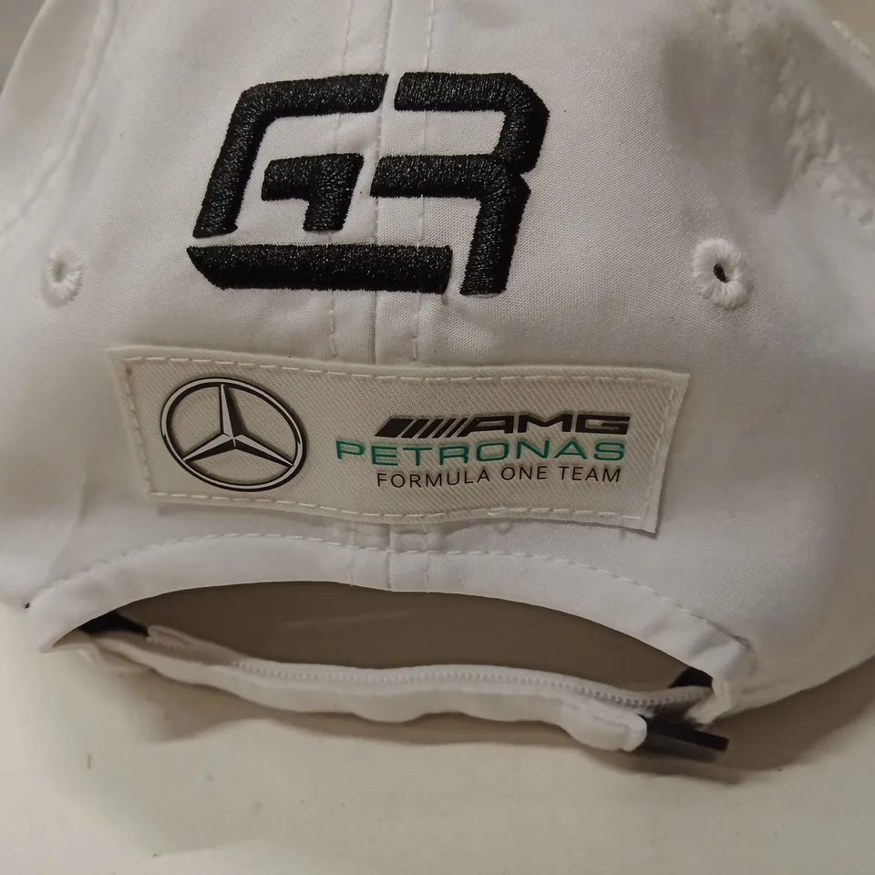UNBOXED MERCEDES-AMG PETRONAS FORMULA ONE TEAM CAP – TWO WHITE BASEBALL CAPS