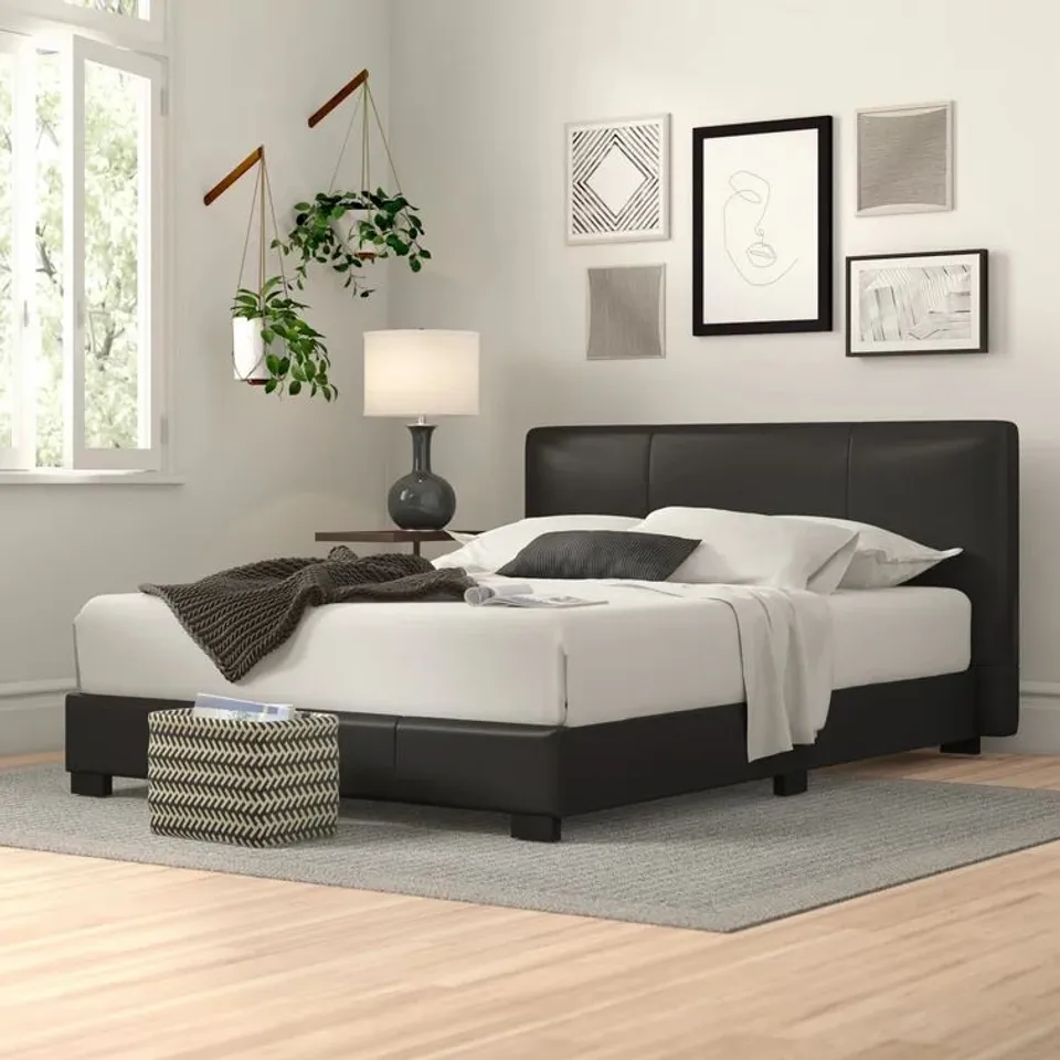 BOXED ARKADIJUS UPHOLSTERED PLATFORM BED - SMALL DOUBLE