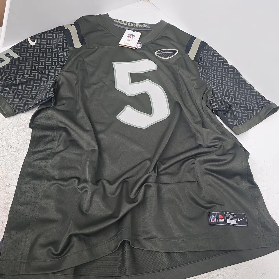 NIKE NFL ON FIELD APPAREL MEN’S FOOTBALL JERSEY – DARK GREY, WILSON 5, XXL