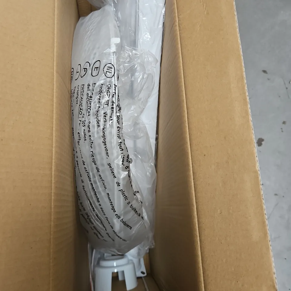 BOXED 16" ILLUMITECH OSCILLATING PEDESTAL FAN IN WHITE