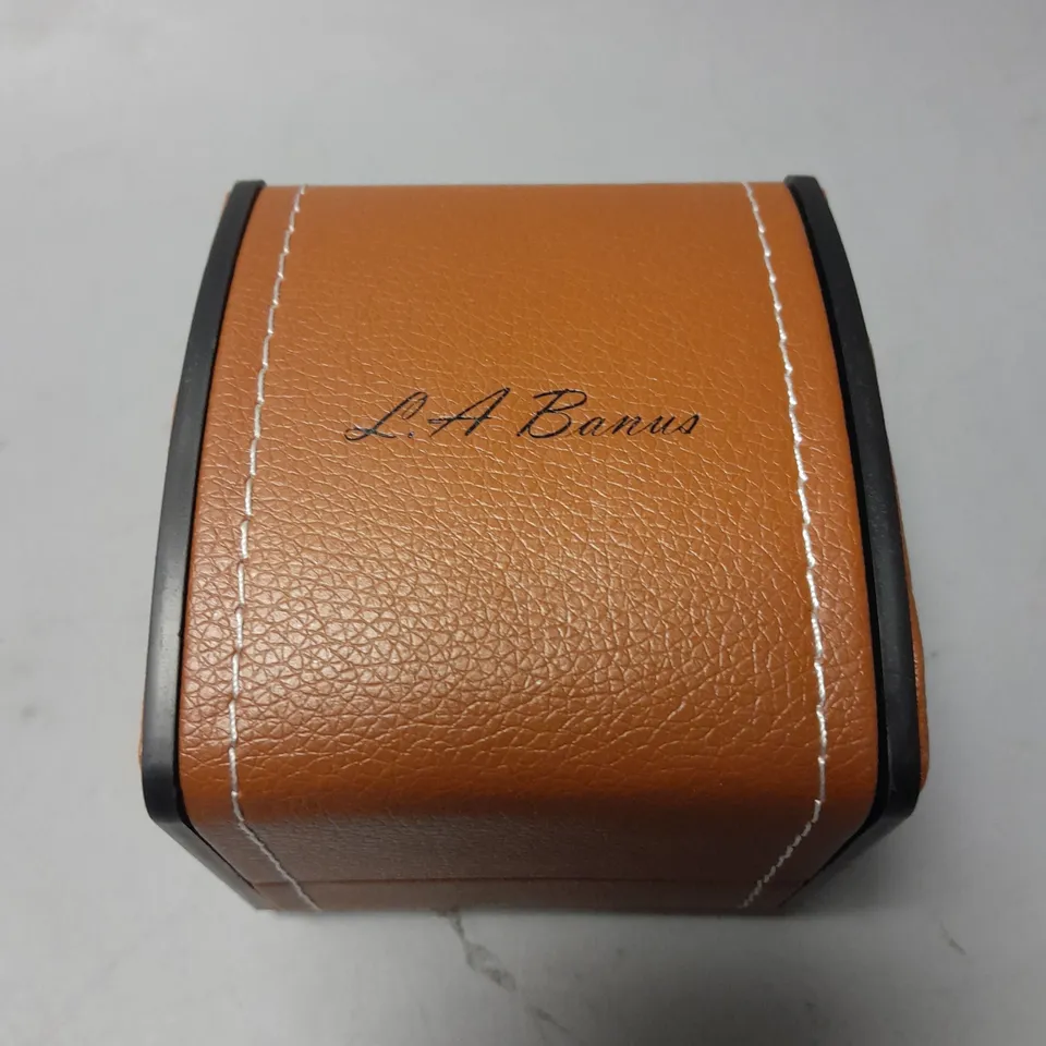 LA BANUS CHRONOGRAPH MOON PHASE STAINLESS STEEL WATCH IN GIFT BOX