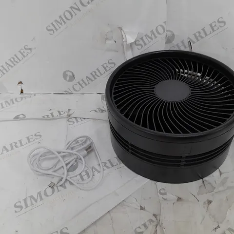 BOXED BELL & HOWELL RECHARGEABLE EXTENDABLE DESK & FLOOR FAN, BLACK
