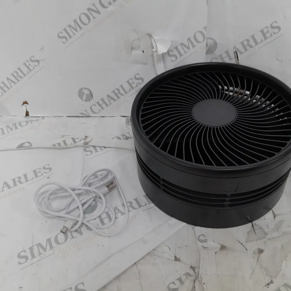 BOXED BELL & HOWELL RECHARGEABLE EXTENDABLE DESK & FLOOR FAN, BLACK